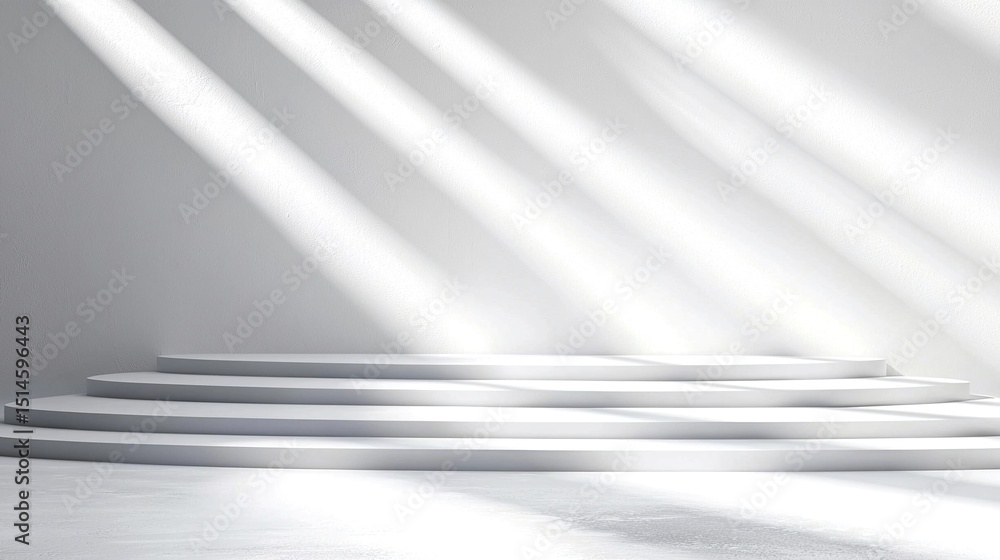 Poster white platform with subtle shadows and empty center