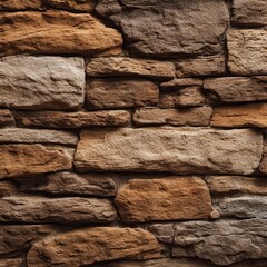Fototapeta premium Stone wall. Light brown rock texture. Stone grunge backdrop. Rocky texture background with copy space for design. Web banner. Wide. Panoramic.