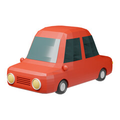 red car 3d icon isolated on white