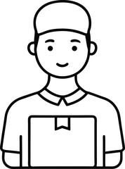 Professional Delivery Man with Package: Express Courier and Door-to-Door Service