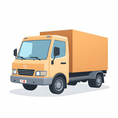 Fototapeta premium Delivery Truck Illustration Moving Goods in Transport Vehicle