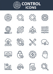 Fototapeta premium Set of control icons, system, setting