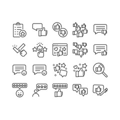 Set of feedback icons, customer experience