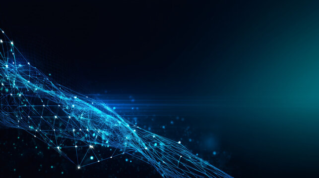 Futuristic Digital Network Visualization &ndash; Abstract Blue Technology Background