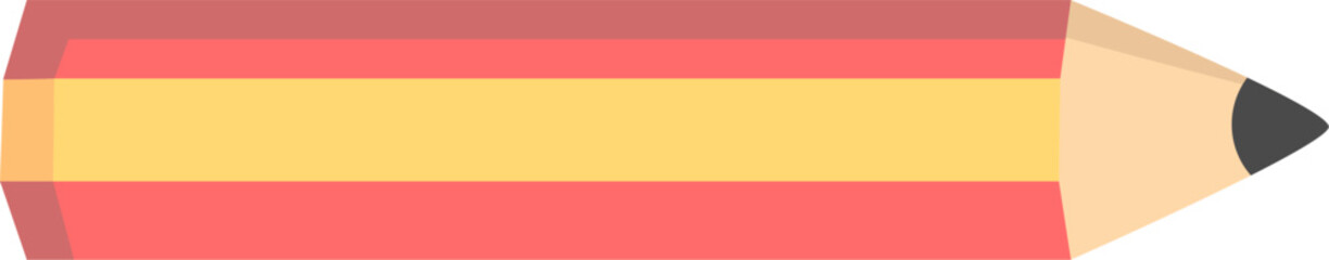 Red and yellow pencil icon. Hand drawn back to school vector