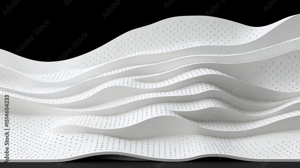 Poster abstract white wave pattern with subtle dots