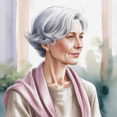 portrait of senior woman, women's haircut
