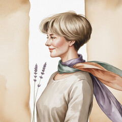  woman in the office, women's haircut
