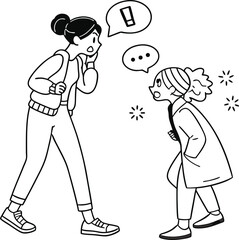 Cartoon vector illustration of a man and woman talking on the phone, a family love drawing