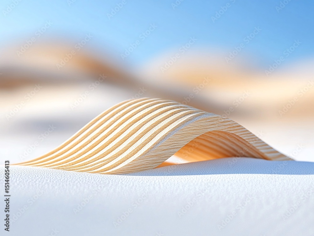 Poster abstract wooden structure in soft light with gradient hills background