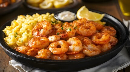 Delicious Spicy Grilled Shrimp with Saffron Risotto