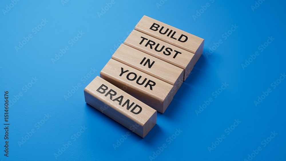 Aufkleber build trust in your brand symbol. wooden blocks with words build trust in your brand.business and bu
