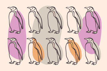 Obraz premium set of hand drawn illustrations of birds