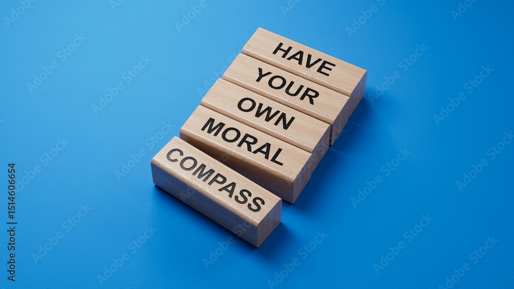 Fototapete have your own moral compass symbol. business concept words have your own moral compass on wooden blo