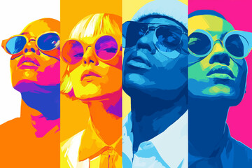 Vibrant Pop Art Portraits Sunglasses Fashion and Bold Colors