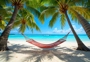 Fototapeta premium hammock on coconut tree