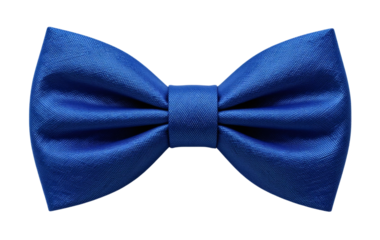 Blue bow tie isolated on transparent background, Formal men's accessory