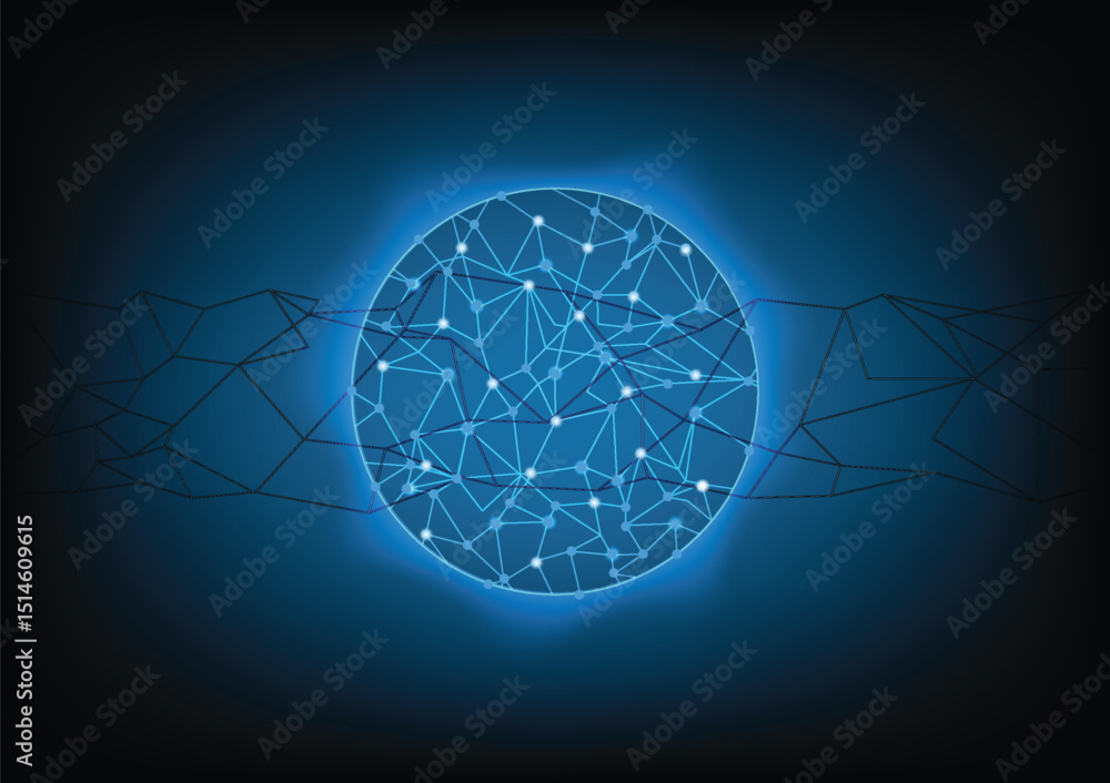 Poster circle abstract technology futuristic illustraton design. concept of tech connect communication netw