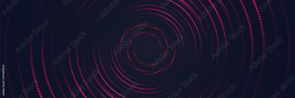 Poster futuristic abstract background. glowing circle line design. modern shiny red geometric lines pattern