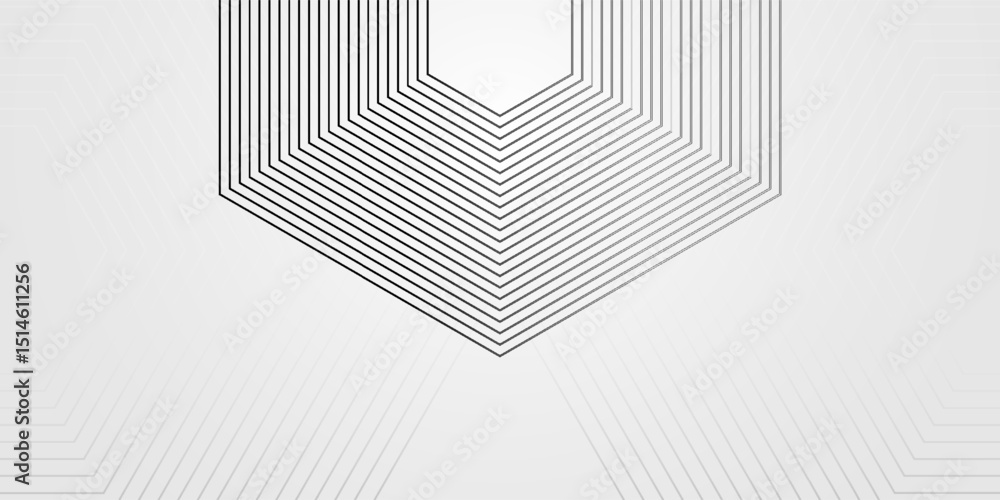 Aufkleber bright white dynamic abstract vector background with hexagon lines. 3d banner cover, business presen