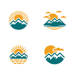 Mountain Logo Design Vector, Mountain Silhouette 