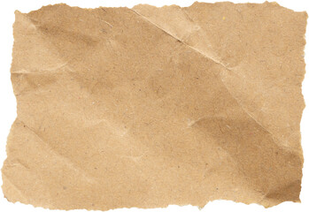 piece of brown paper tear isolated on white background
