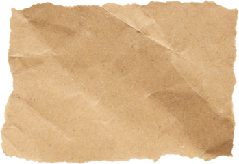 piece of brown paper tear isolated on white background