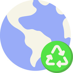 Recycle Earth Flat Icon