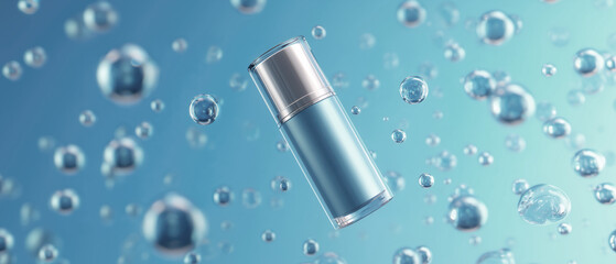 Hydrating serum droplet action underwater bubbles product
