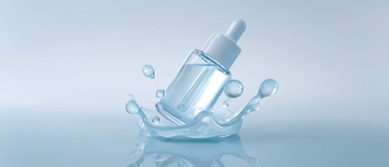 Refreshing skincare serum splash studio product clean close-up