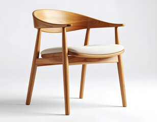 Stylish wooden armchair isolated on white background