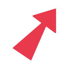 Fototapeta premium シンプルな赤い上昇アイコン：進捗・成功 - Simple Red Upward Icon: Progress and Success