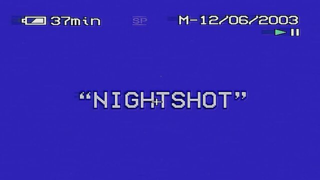 Glitched VCR Nightshot Menu Screen Seamless 4K Video Background Overlay Effect Loop