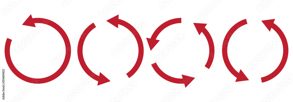 Poster circle arrow icon set. symbol of reload, refresh, loading, recycle and repeat. interconnecting round