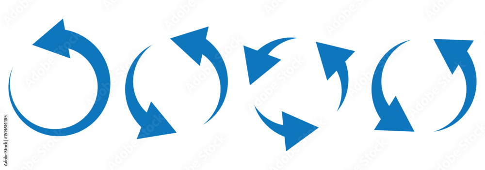 Poster circle arrow icon set. symbol of reload, refresh, loading, recycle and repeat. interconnecting round