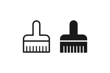 paint brush icon line and flat
