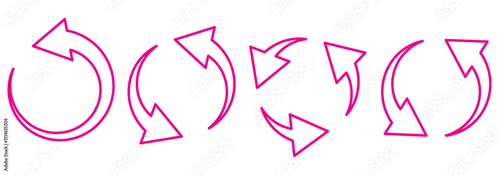 Poster circle arrow icon set. symbol of reload, refresh, loading, recycle and repeat. interconnecting round