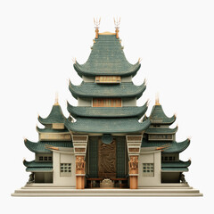 Fototapeta premium Architectural Model of a Pagoda-Style Building