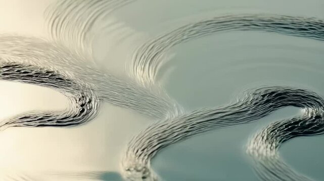 A snake swimming in water with rippling patterns on the surface.