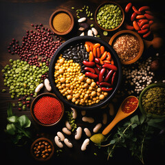 spices and herbs on a white background