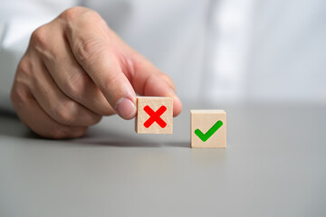 Decision Making Process with Tick and Cross Symbols