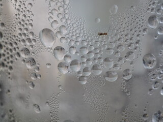 Water drops on a plastic coffee cup