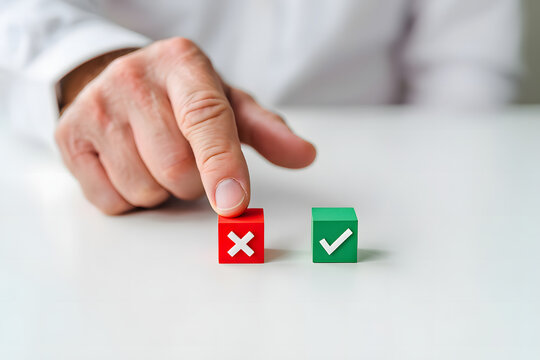 Decision Making with Check and Cross Blocks