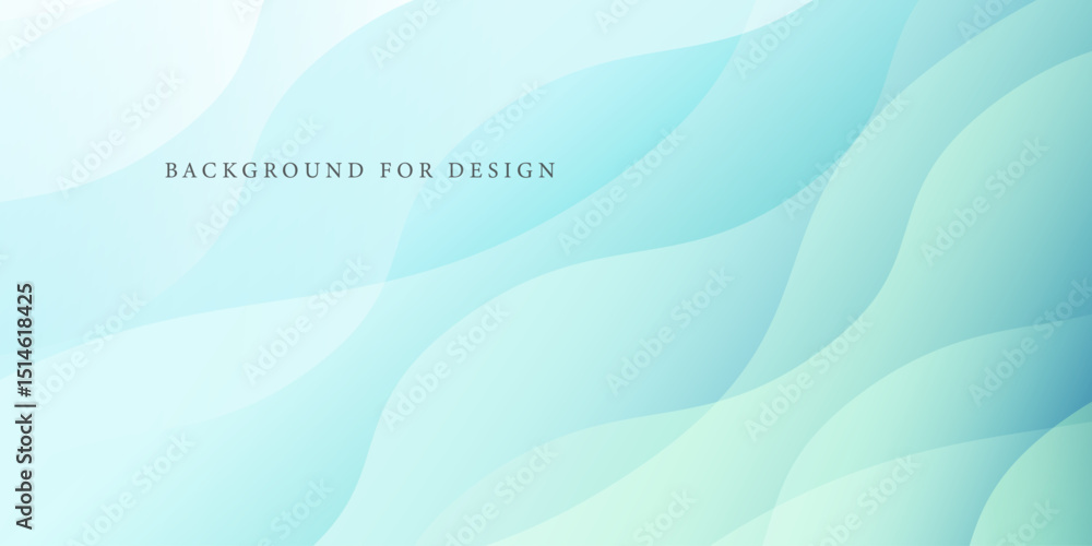 Poster abstract wave color minimalistic background. blue green gradient smooth design. artwork modern wavy 