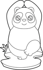 Panda Yoga Fitness Gymnastics Animal Vector Graphic Art Illustration