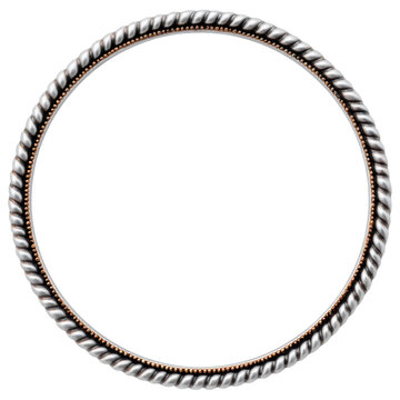 Decorative round frame with twisted silver and gold bead accents perfect for home decoration adding elegant charm and style to any space