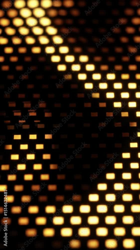 Poster video of a dark, sleek digital display panel with vibrant golden yellow and orange rectangular light