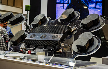 Military drone detection system with multiple antennas for counter-UAV operations. Electronic...