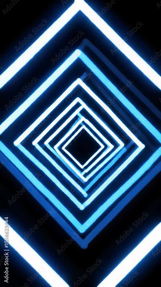 Aufkleber mesmerizing abstract geometric concentric diamond shapes crafted from luminous electric blue and sta