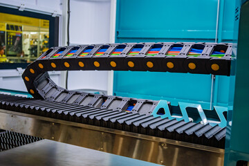 A Close-Up of a Flexible Cable Carrier or Energy Chain Used in Automated Machinery Applications